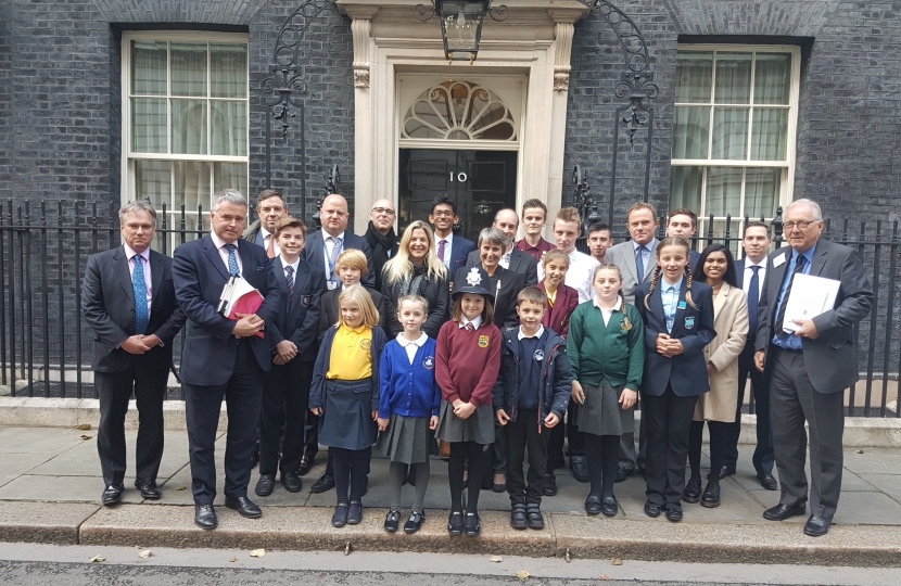Jeremy Quin with local school children and fellow West Sussex MP's