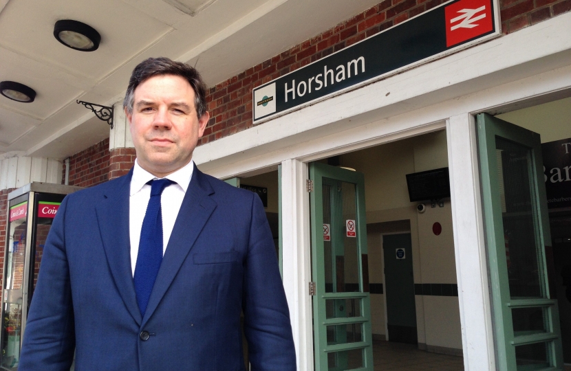 Jeremy Quin at Horsham Train Station