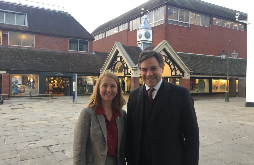 With Police and Crime Commissioner Katy Bourne in the Carfax after a meeting to discuss local policing issues.