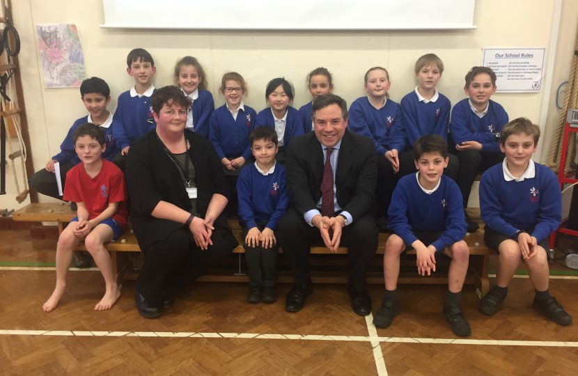 With Headteacher, Miss Bowers and students on a recent visit to Rudgwick Primary School.
