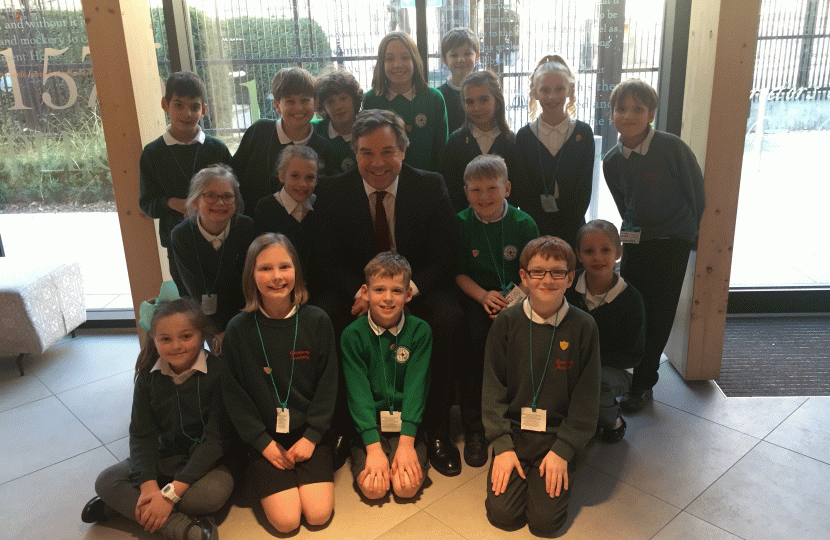 Meeting pupils from Greenway Academy on their recent visit to the Houses of Parliament 