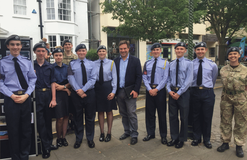 With RAF Cadets in Carfax for Armed Forces Sunday