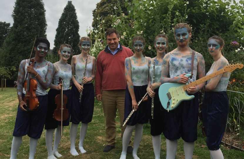 With some of the brilliant Collyers' performers at the Tempest in Horsham Park 