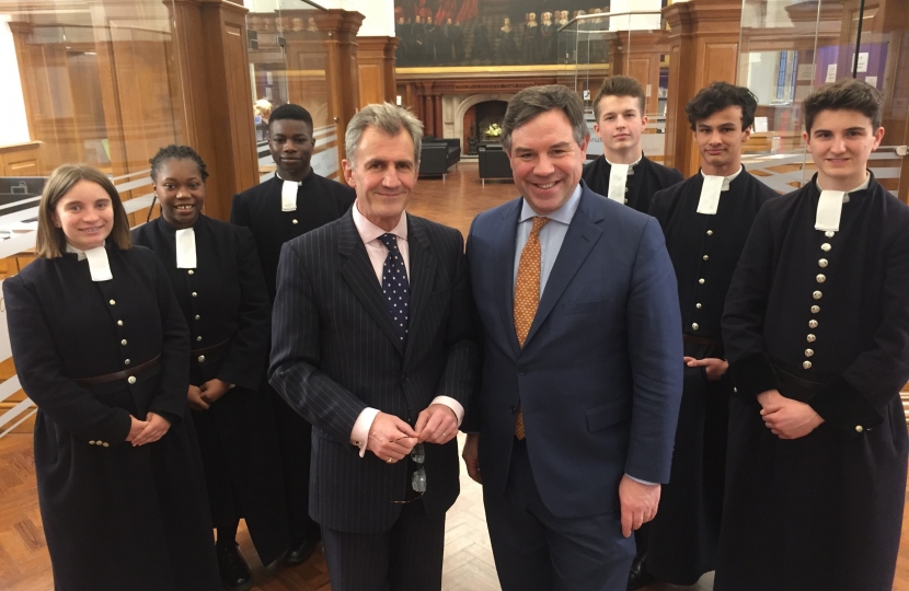 With John Franklin, the new Head of Christ’s Hospital School and students for a wide ranging political discussion on politics at the school last week