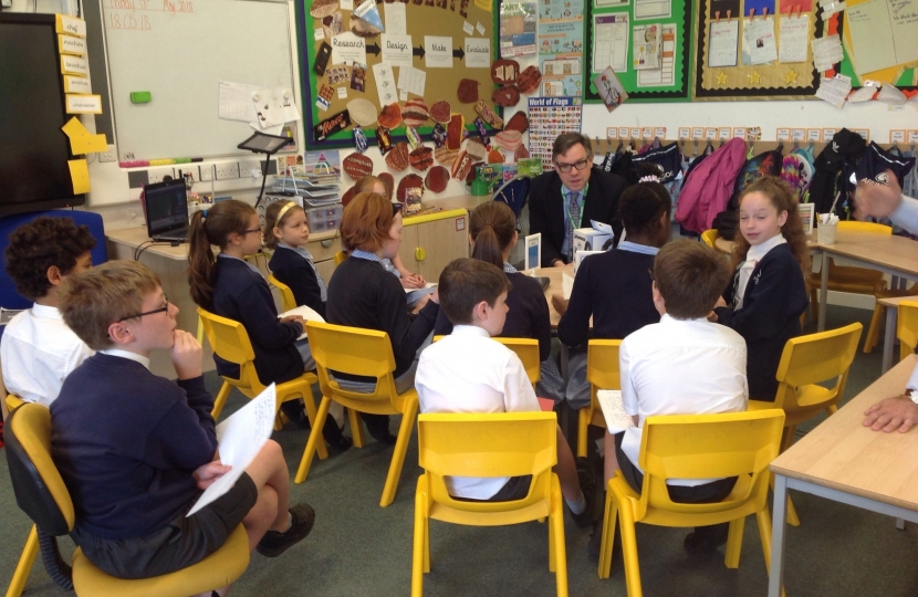 A question and answer session at the “News Club” in Arunside School which has recently had a very positive “Good” Ofsted inspection.