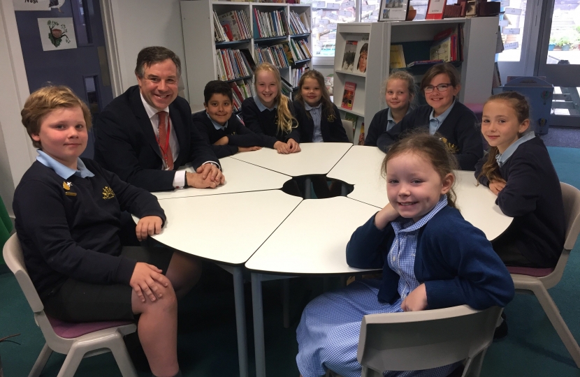 I have enjoyed two recent visits to Holy Trinity School, Lower Beeding.  These comprised fabulous fete organised to raise money for Harrisons Fund (supporting research in Duchennes Syndrome) and an assembly and meeting with the school council (pictured above)