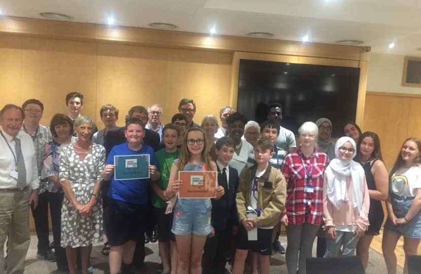 Jeremy Quin joined Louise Goldsmith and the West Sussex County Council Cabinet on Thursday evening in Horsham to meet young people from across the County to discuss issues of particular concern.  Recycling, the environment and transport were very prominent.