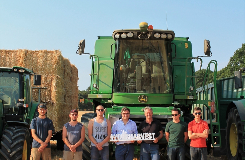 Jeremy Quin joining the Harvest Team at Weston’s Farm, Itchingfield 