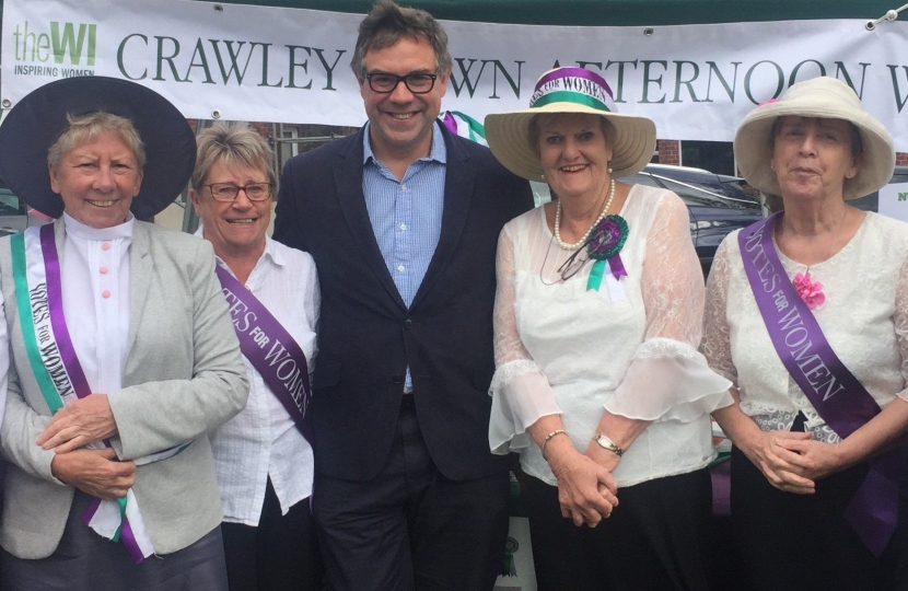 Crawley Down WI joined in the “Superheroes” theme of the village fayre with their own tribute to the Suffragettes, 100 years on from women first winning the vote.