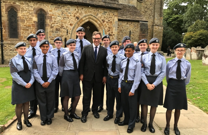 With members of the Horsham Air Cadets at St Mary’s, Horsham after the Battle of Britain Commemoration.