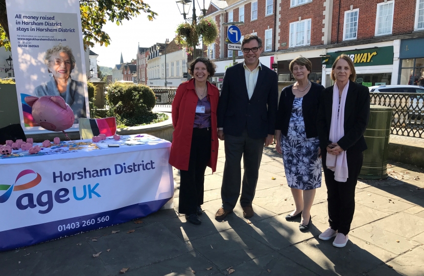 With Horsham District Age UK in the Carfax last week to discuss the future of social care.