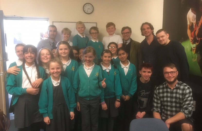 It was a pleasure to join Kingslea pupils and their Headteacher,  Mr Conway, at QM Studios in Horsham.  The students were absolutely delighted to be recording their music project. 