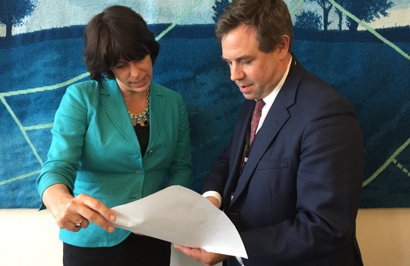 Jeremy Quin MP with Claire Perry