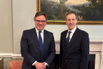 Photo of Jeremy Quin with German Ambassador Miguel Berger